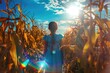© Alena - A young girl standing amidst tall corn stalks