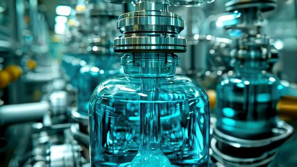 Poster - Close-up of electronic industrial components in a factory. Selective focus