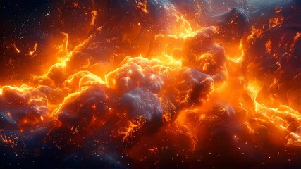 Poster - Abstract digital background with glowing particles. Futuristic wave