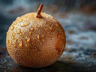 Canvas Print - Water Droplets on a Melon Rind - A Realistic Photography