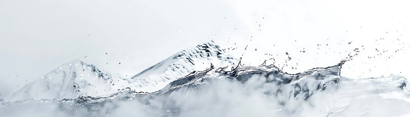 Wall Mural - Abstract Water Splash Illustration on White Background
