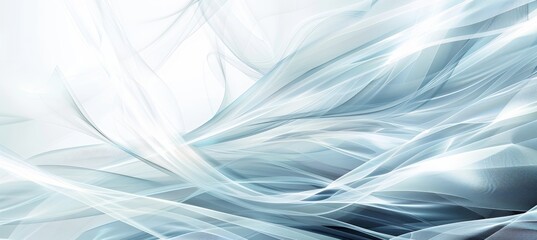 Wall Mural - Abstract Blue and White Flowing Lines Background, Digital Art, Modern, Abstract Illustration