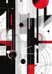 Wall Mural - Design a business-focused vector background with abstract red and silver elements, thoughtfully integrating space for copy and stock illustrations
