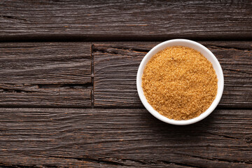 Poster - Organic cane panela powder in the bowl - Saccharum officinarum