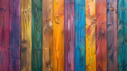 Wall Mural - multicolored wooden surface, background, wallpaper - generative ai