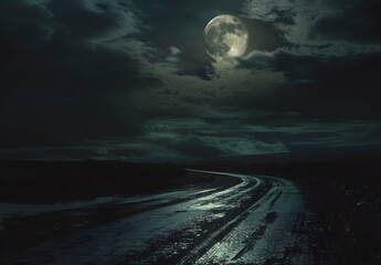 Sticker - Moonlight Road - Dark & Mysterious