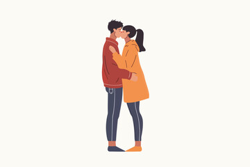 Sticker - romantic asian couples stock image isolated vector style