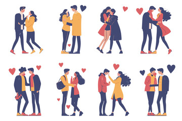 Wall Mural - romantic couples set stock image isolated vector style