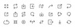 © icons gate - Line Arrows icon set , vector circle arrow line icons in thin line style. editable stroke
