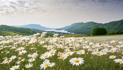 Wall Mural - field of daisies