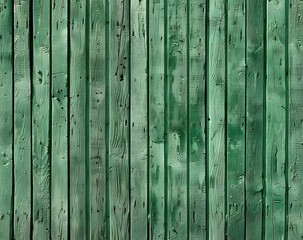 Wall Mural - Green Wooden Wall Texture Background