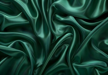 Wall Mural - Elegant Green Silk Fabric Texture Background