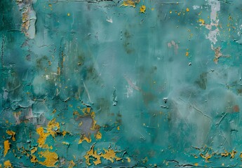 Sticker - Teal & Yellow Aged Metal Wall Texture