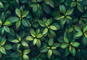 Poster - Vibrant Green Leaves Abstract Nature Background