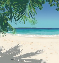 Poster - Tropical Beach Palm Tree Summer Vacation