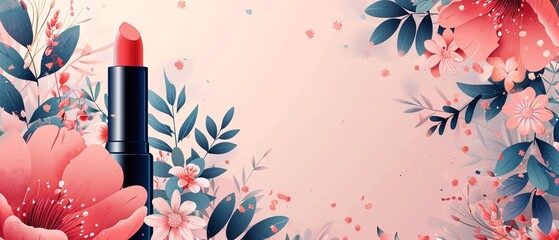 Wall Mural - Illustration vector of an exclusive online discount for cosmetics with elegant typography