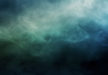 Poster - Abstract Foggy Sky with Blue and Green Gradient