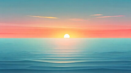 Wall Mural - sunset over the sea