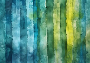 Poster - Abstract Watercolor Stripes Blue Green Texture