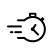 © Yana - Fast time outline icon vector isolated on white background. Quick time simple icon