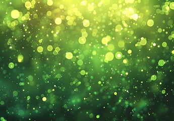 Sticker - Abstract Green Background with Bokeh Lights and Sparkles