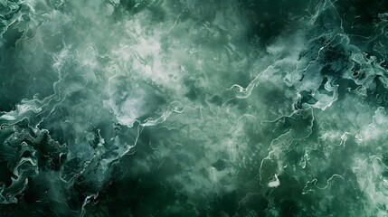 Poster - Abstract Green Marble Texture with Storm Clouds