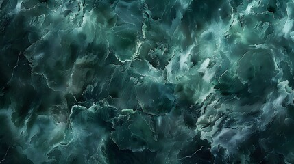 Poster - Abstract Green Marble Texture with Storm Clouds