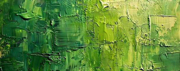 Wall Mural - Abstract Green Oil Painting Texture Background