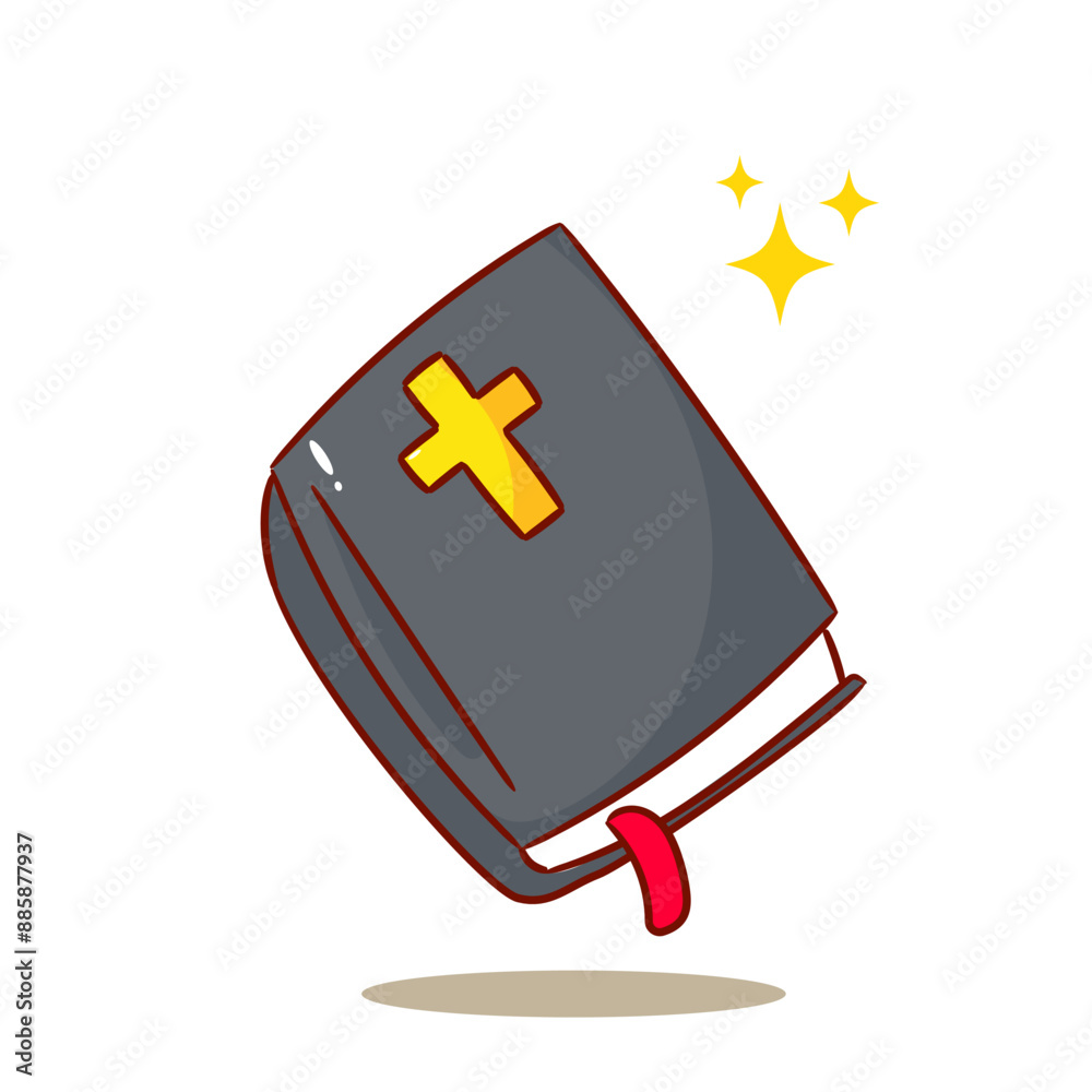Cute Scripture Graphics Cute Bible Hand Drawn Cartoon Vector. Christianity Religion Concept ...