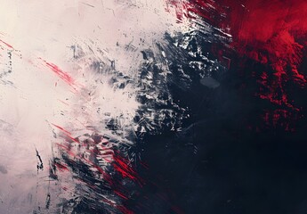 Wall Mural - Abstract Grunge Background with Red and White Brush Strokes