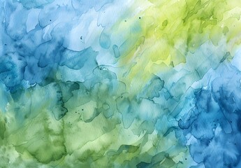 Wall Mural - Abstract Watercolor Background Blue Green Banner