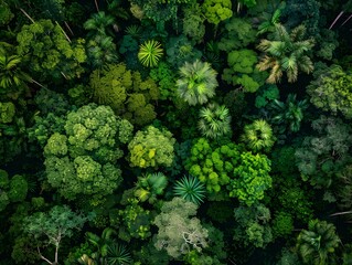 Sticker - Aerial View of Lush Rainforest Canopy