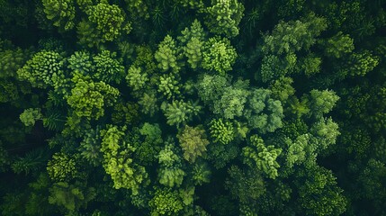 Sticker - Aerial View of Lush Green Forest Canopy