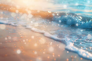 Wall Mural - Blurred Beach Background with Sunlight Bokeh