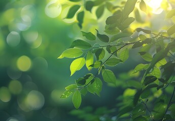 Sticker - Sunlight Through Green Leaves Banner Design