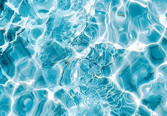 Wall Mural - Abstract Ripples & Reflections In Blue Water