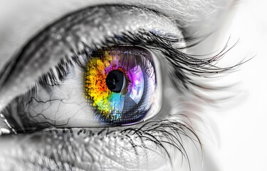 Sticker - Rainbow Iris Eye - Schlieren Photography