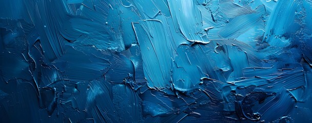 Canvas Print - Abstract Blue Paint Brushstrokes Texture