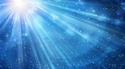Wall Mural - blue sky light rays & stars background