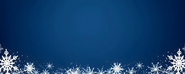 Poster - Blue Winter Snowflake Border Background