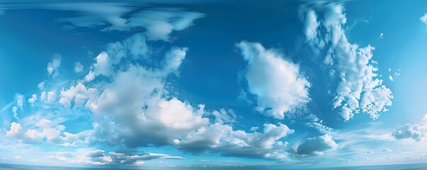 Poster - Tranquil Blue Sky with Fluffy Clouds