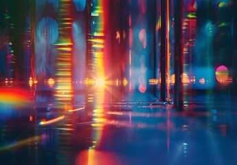 Wall Mural - Abstract Blurred Rainbow Light Reflections