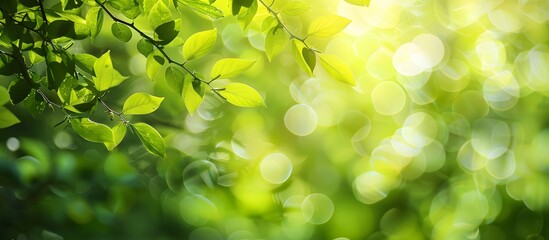 Wall Mural - green nature background bokeh for spring summer
