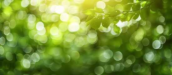 Wall Mural - blurred green nature bokeh background for spring