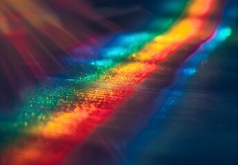 Wall Mural - Abstract Rainbow Light Rays Macro Photography