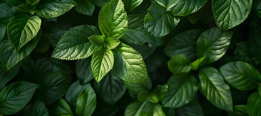 Poster - Lush Green Leaves Close-Up, Nature's Beauty