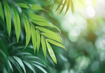Wall Mural - sunlight through green leaves texture background