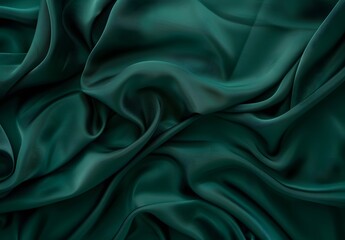 Poster - Dark Green Fabric Texture - Minimalist Background