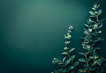 Sticker - Minimalist Green Background with Greenery