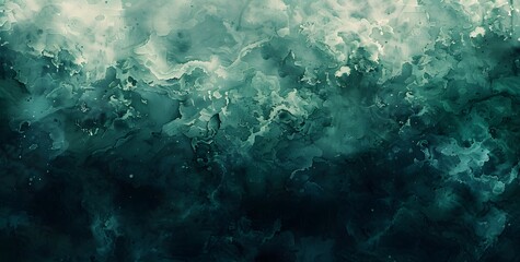 Wall Mural - Dark Green Watercolor Texture Background